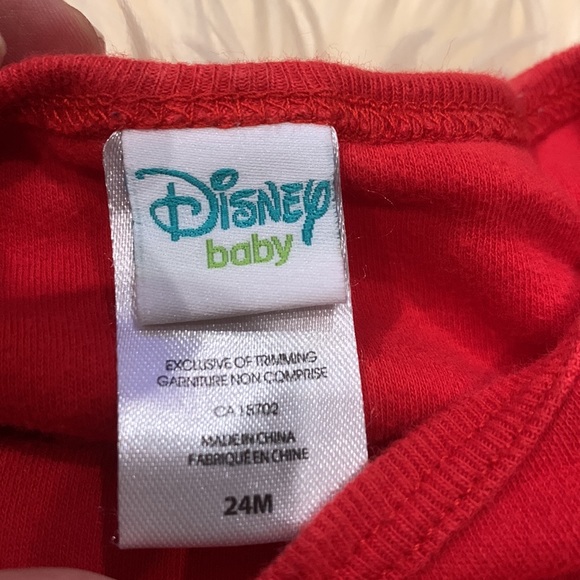 Disney Baby Red Onesie and Gray Mickey Mouse Shorts Overalls Size 24M - Picture 7 of 9